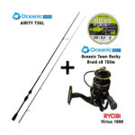 Combo LRF Oceanic Team Airity 73UL + Ryobi Virtus 1000 + Oceanic Team Rocky Braid x8 150m
