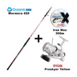 Combo Surf Casting  Oceanic Team Mormora 420 + Ryobi Proskyer Yellow+ Ryobi Iron 300m
