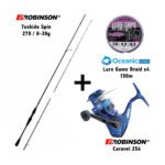 Combo Spinning Robinson Toshido Spin 270 / 8-30gr + Robinson Caravel 254 + Oceanic Team Lure Game Braid x4 150m