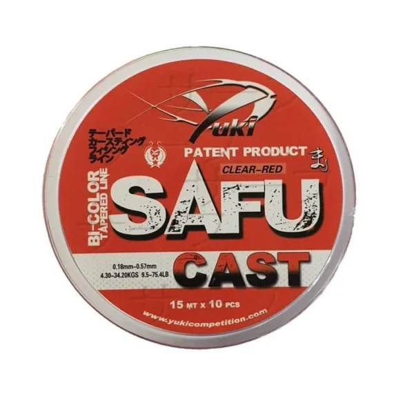 YUKI SAFU CAST Shock Leader Tapered Clear/ Red 10X15M