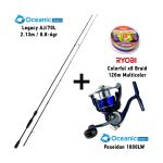 Combo LRF Oceanic Team Legacy AJ/70L ( 2.13m / 0.8-6gr ) + Oceanic Team Poseidon 1000LW + Ryobi Colorful x8 Braid 120m Multicolor
