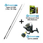 Combo Spinning Oceanic Team Legacy SJ/100Η ( 2.90m / 50-100gr ) + Oceanic Team Salt Pro 6000SW + Oceanic Team TAI Advanced Χ PEx8 300m Multicolor